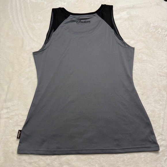 Indian Motorcycle Womens Gray Black Logo Graphic Tank Top Sleeveless Size L - Picture 10 of 10